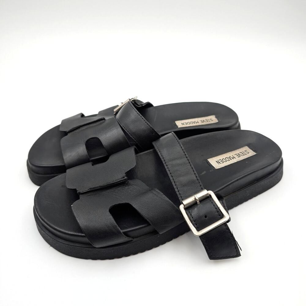 Steve Madden Mayhem Slide Sandal Open Toe Women's Black Size US8 EU39